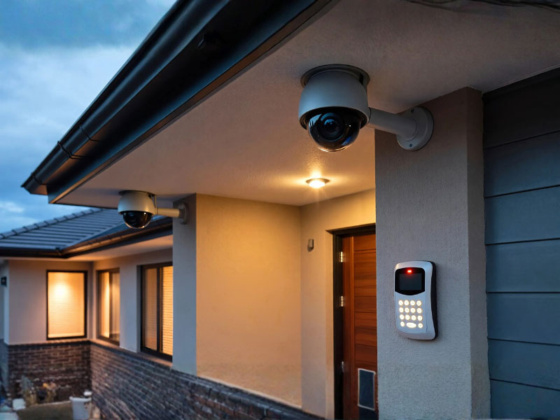 Modern home with security system